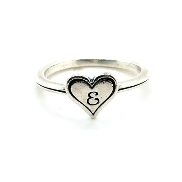 James Avery Delicate Heart Initial E Ring - Picture 1 of 5